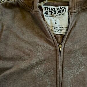 Threads 4 Thought Unisex Zip-Up Brown Sweater